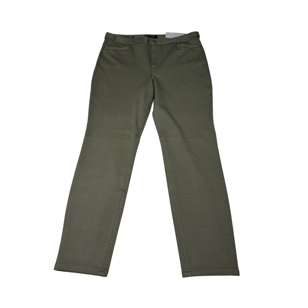 NWT Talbots Lexington Pant Womens 10 W34 L28 Olive Green Skinny Leg Ankle Length